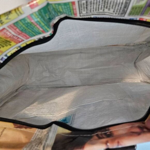 Karma Living laminated newspapers medium sized  tote. - Picture 7 of 8